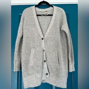 Free People grey oversized cardigan sweater. Size extra small. XS.